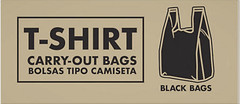 Bags 1/6 Large 22 x 6.5 x 11.5 BLACK T-Shirt Plastic Grocery Shopping Bags Large