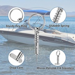 4-Pack 316 Stainless Steel Quick Release Pins for Marine Applications