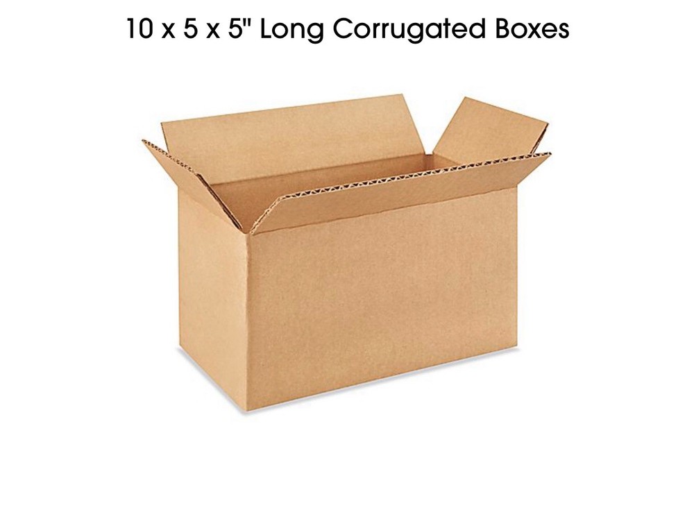 10 x 5 x 5″ Long Corrugated Boxes 200lb Test Fast Shipping