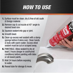 Kwik Seal 5.5 oz. White Kitchen and Bath Adhesive Caulk