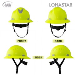 Full Brim Hard Hat Safety Helmet Vented ANSI Z89.1 Approved OSHA Hard Hats Co…