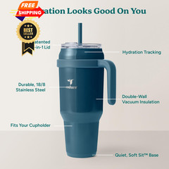 REDUCE 50 oz Stainless Steel Tumbler with Handle – 50 Ounces, Dark Web