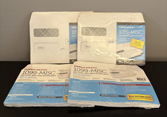 Lot of 4- Office Depot Double-Window Self-Seal Envelopes For 1099-MISC 25PK each