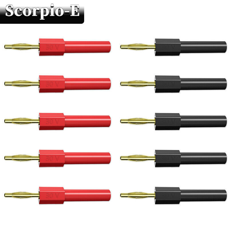 2/10PCS 2mm Banana Plug to 4mm Socket Connectors Gold Plated Converter 30V/10A