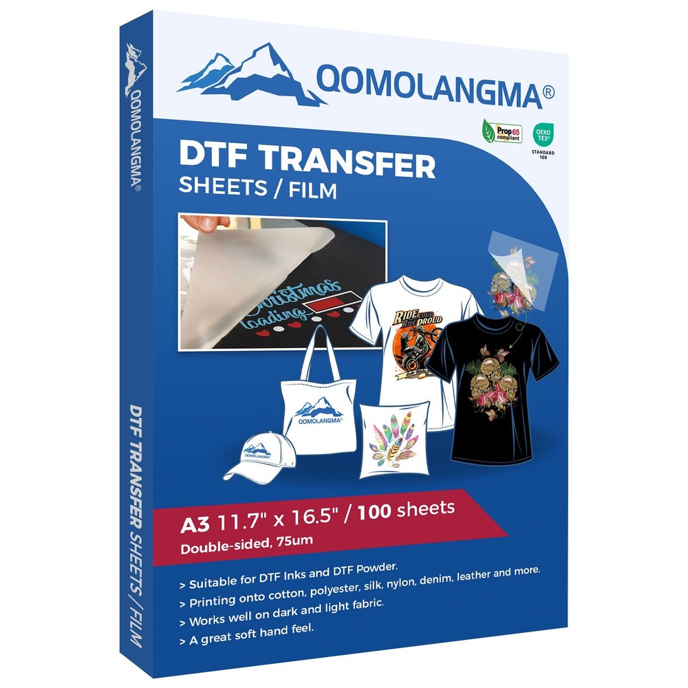 DTF Transfer Film A3 11.7″ x 16.5″ 100 Sheets Double Sided Matte Hot Peel USA