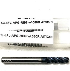 2PC Carbide Plus 1/4″ 4FL Corner Radius End Mill .06R Carbide AlTiCrN 3/4″ LOC