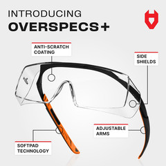 Safety Glasses over Eyeglasses for Men and Women with anti Scratch Lenses and In