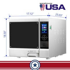 22L Class B Dental Autoclave Vacuum Pressure Steam Sterilizer Built-in Printer