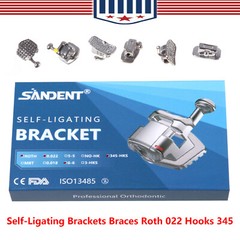 Dental Orthodontic Self-Ligating Brackets Braces Roth 022 Hooks 345 Buccal Tubes