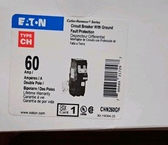 NEW Eaton CH CHN260GF 2 Pole 60 Amp 240V GFI GFCI Circuit Breaker NOB