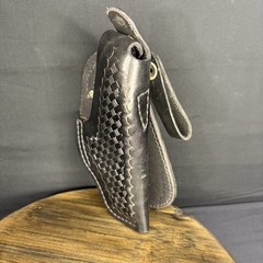 Tex Shoemaker 11PL Black Basket Leather OWB Paddle Holster For S&W K Revolver 3”
