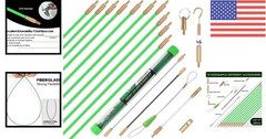 14FT Wire Running Fiberglass Fish Rods Set with Storage Case – Easy Installation