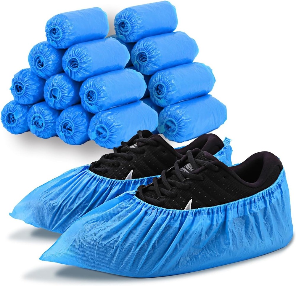 200 Pack Recyclable Disposable Shoe Covers Waterproof Non Slip Large Size