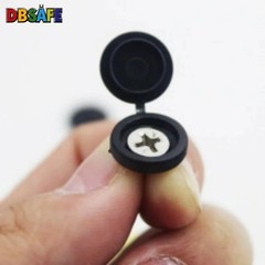 100 Pcs Black Hinged Screw Cover Caps – Snap Flip Tops w/ Washers Small