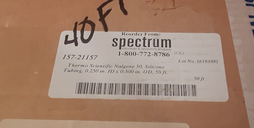 Spectrum Nalgene Silicone 0.250in ID X 0.500in OD (40 ft) Tubing 157-21157