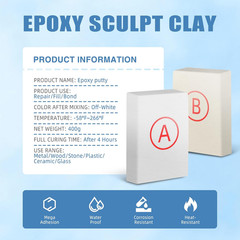 Whtie Epoxy Putty 14Oz High Strength Filler Metal Wood Tile Ceramic | Strong Bon