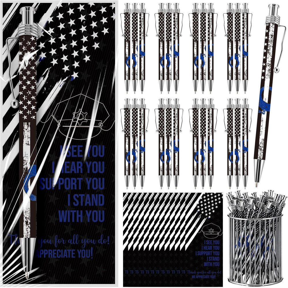 25 Sets Police Academy Graduation Gifts Writing Ballpoint Pen and Thank You Book