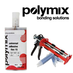 Polymix Universal Black Semi Rigid Plastic Repair & Adhesive Cartridge 200ml