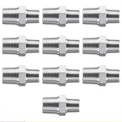 10 Silver Hydraulic Adapter Fittings 3/8″ NPTF Male x 1/2″ NPTF Male with Cover