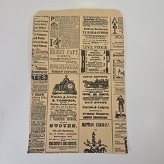 50 Qty. 6.5″ x 9.5″ Newsprint Vintage Catalog Design Paper Shopping Bags