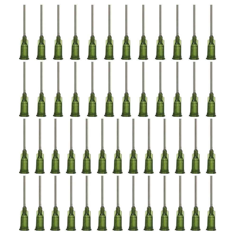 100 Pcs 1″ 14 G Blunt Tip Dispensing Needles Olive Green