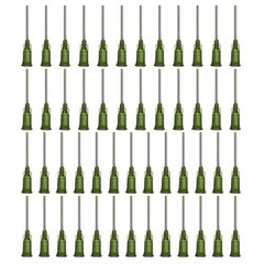 100 Pcs 1″ 14 G Blunt Tip Dispensing Needles Olive Green