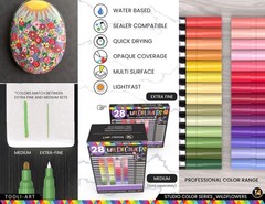 28 Wildflower Colors Acrylic Paint Pens 1 Count (Pack of 28), WILDFLOWER XF