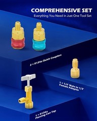 Professional Manifold Gauge Set with 3FT Hoses for AC Charging and Diagnosis