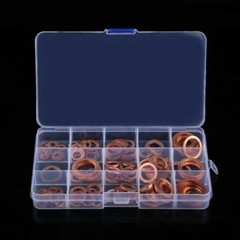 150x Copper Crush Washer Gasket Set Flat Ring Seal Assortment Kit For M5-M22 Kit