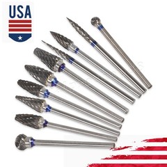 10 Dental Tungsten Carbide Cutter Burs Plaster Alloy Acrylic Drill 2.35MM HP2.35