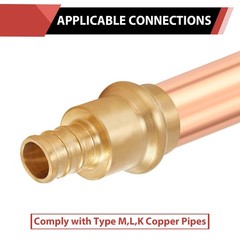(Pack of 5) EFIELD 1/2 inch Press X 1/2 inch PEX Crimp Coupling Brass Adapters F