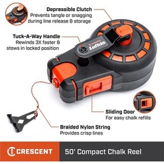 Crescent Lufkin 50′ Compact Chalk Reel with Blue Chalk, CL50