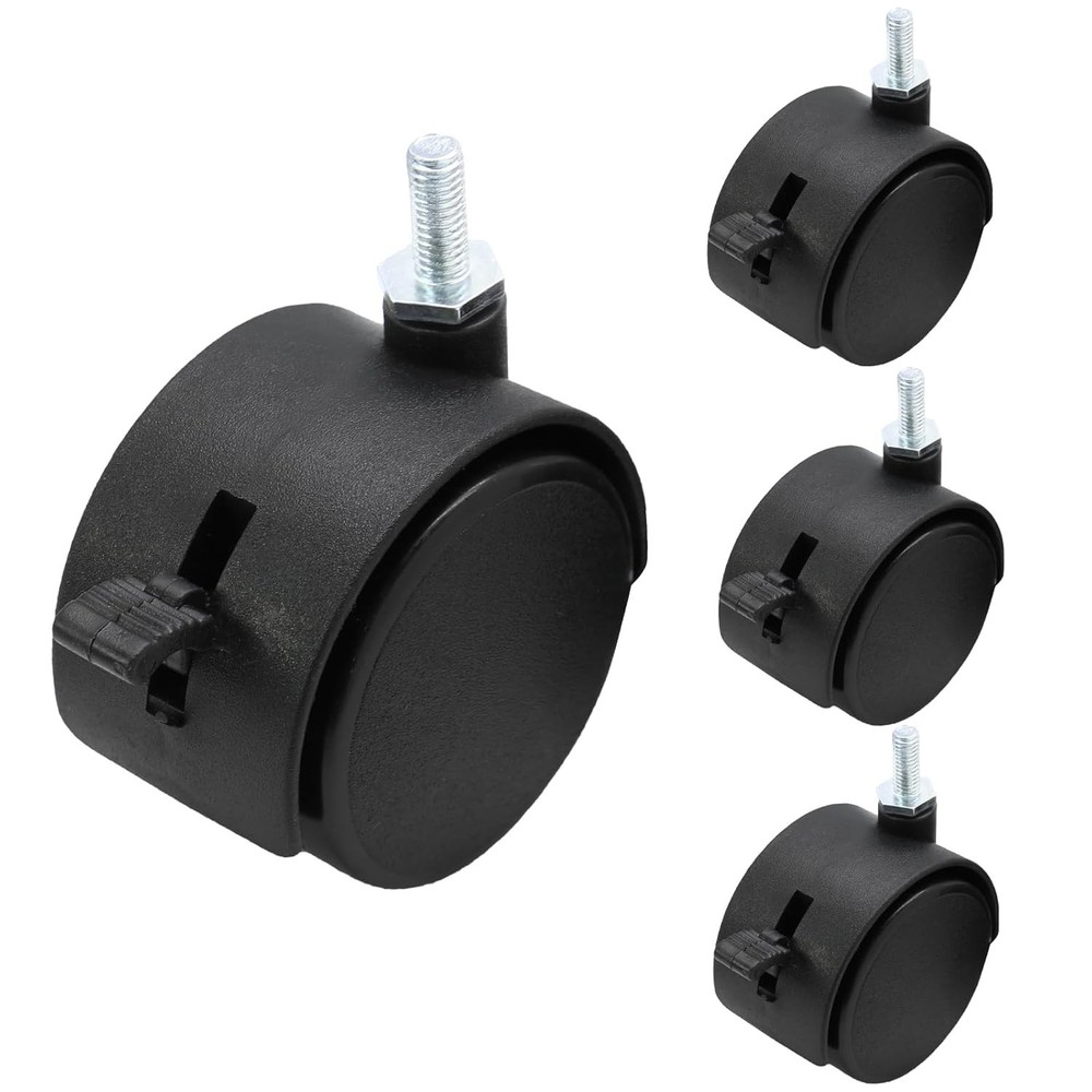 4pcs 2 Inch Swivel Caster Wheels, with Brake, Heavy Duty Casters, Black Nylon…