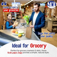 MT Products 10 lb Strong and Durable Brown Paper Bag/Paper Lunch Bag – 50 Pieces