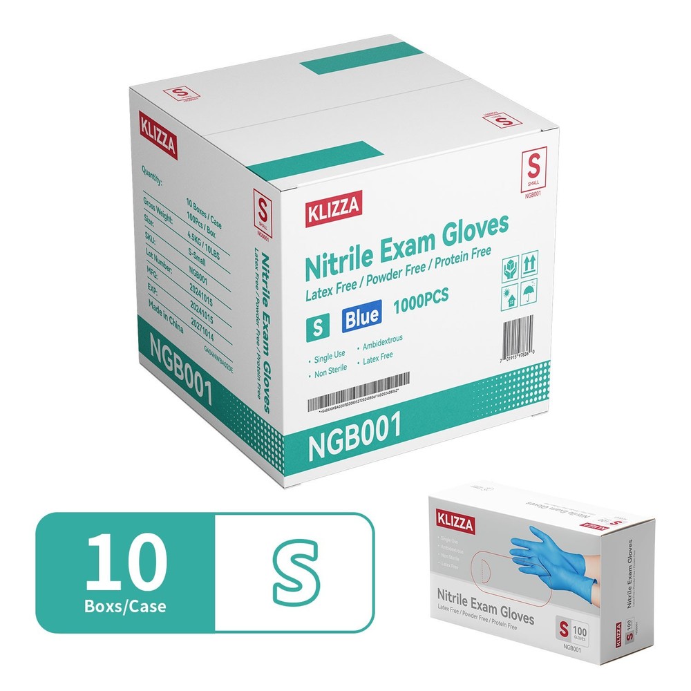1000Pcs 4.5 Mil BLUE Nitrile Exam Gloves S/M/L/XL Latex-Free Medical Grade