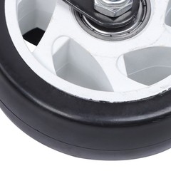 4 Pcs 4 In Swivel Caster Wheels 2200Lbs Heavy Duty With Brake And White Hubs