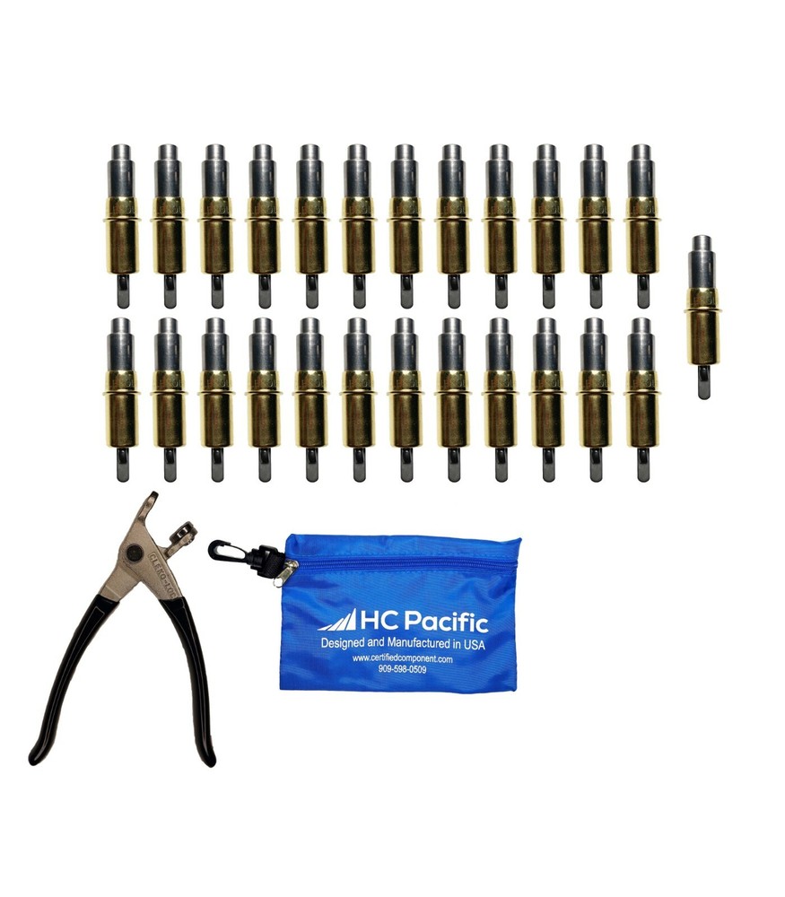 25 each CHD 3/16 Heavy Duty Clecos (Made in USA) & Pouch W/ Pliers