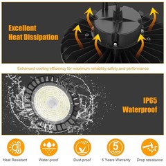 200W UFO Led High Bay Light Dimmable Commercial Warehouse Shop Fixture 30,000Lm