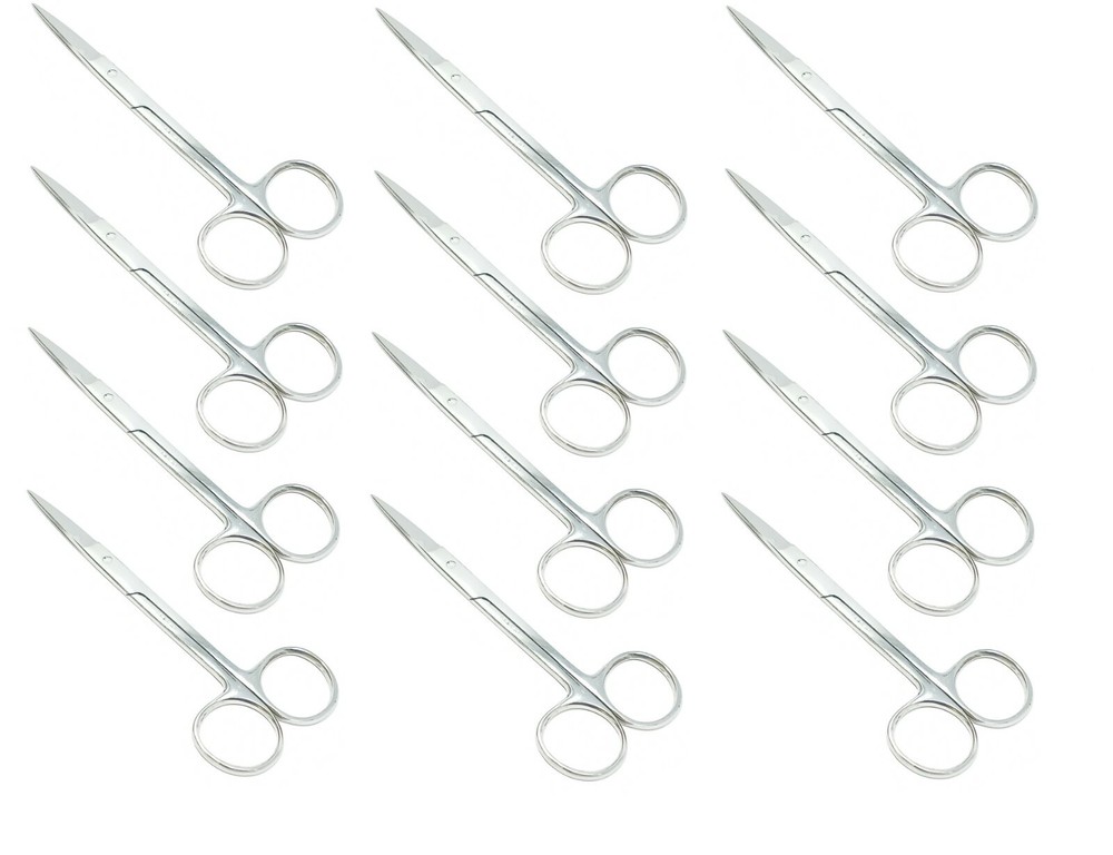 12 Iris Scissors 4.5″ Straight Surgical Dental Instrument Stainless Steel