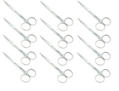 12 Iris Scissors 4.5″ Straight Surgical Dental Instrument Stainless Steel