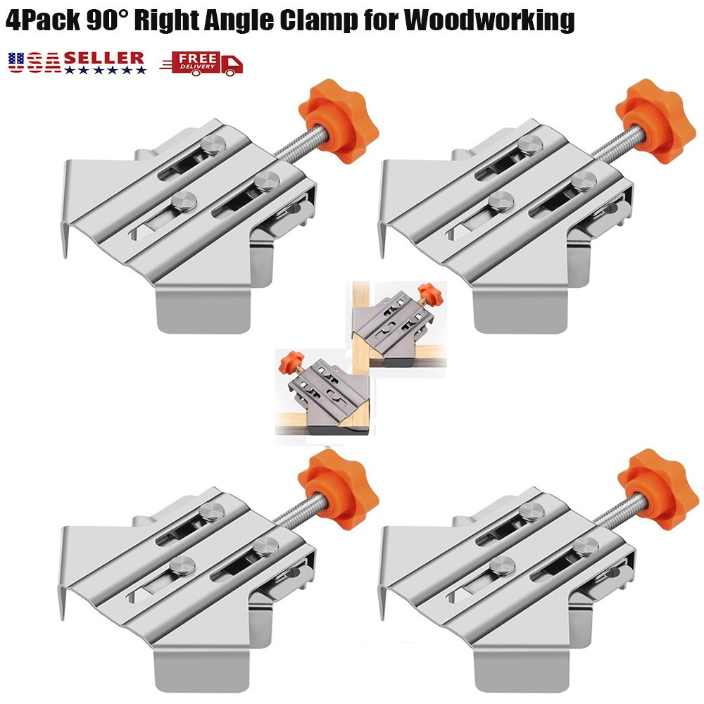 2/4PCS Right Angle Clamp Multi 90° Woodworking T-shaped Corner Clamp Open Style
