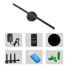 3D Effect Hologram Fan Projector w/ Remote Control 1024*244LED Advertising Sign