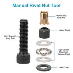36 PCS Manual Rivet Nut Gun Kit For M6- M12 Threaded Insert Tool Automotive DIY