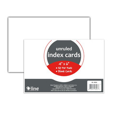4” X 6” Index Cards, White, Unruled, 50/PK (48908)