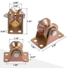 8pcs 1.2″ V Groove Wheel Sliding Gate Caster, Rigid Caster Wheels with Bracket
