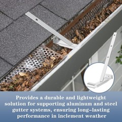 Blulu 25 Sets 5″ Aluminum Roof Gutter Hanger with Straps for Fixing Silver