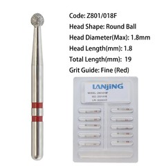 Dental Diamond Burs Zirconia Cutting Burs FG Round End Taper Cylinder Football