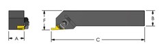 NSR 163D: RH Thread & Groove Tool Holder For NG 3R Top Notch, 1″ x 6″ Long