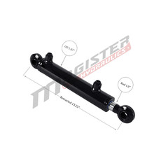 Hydraulic Cylinder Welded Double Acting 1.5″ Bore 6″ Stroke Swivel Ball/Eye