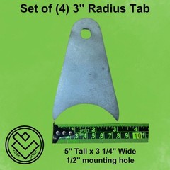 4 -5″ Tall Axle Suspension Tabs-3″ Radius Tube -4 Link Suspension Mounts, Shocks